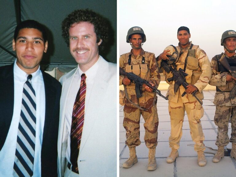 Linhart with Will Ferrel and then with Iraqi soldiers