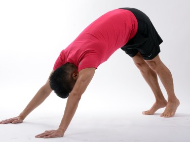 A person stretching